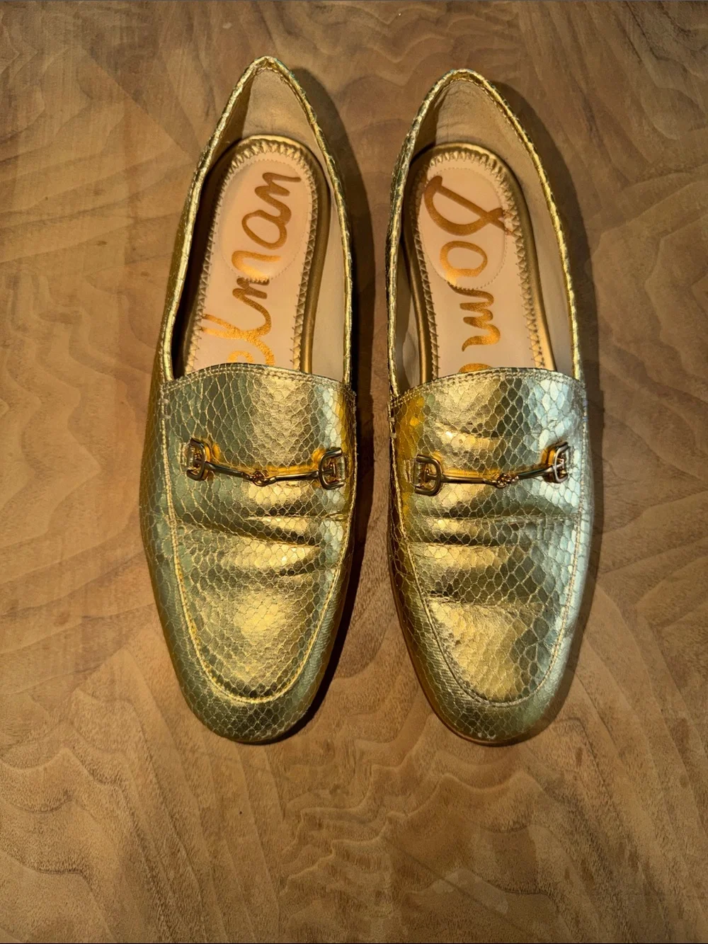 Sam Edelman Loraine Gold Scale horse-bit loafers Size 7.5